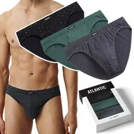 Majtki męskie - Slipy męskie 3 PARY sportowe 100% BAWEŁNA ATLANTIC 3MP-186 - XL - miniaturka - grafika 1