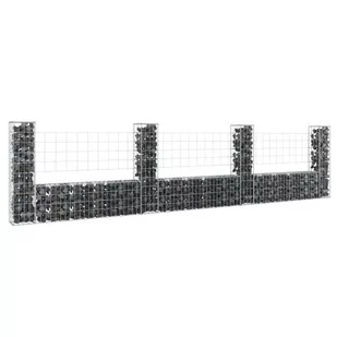 Vidaxl shumee shumee gabionowe z 4 słupkami żelazo 380x20x100 cm - Ogrodzenia - miniaturka - grafika 1
