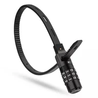 Zabezpieczenia do roweru - Zapięcie rowerowe na kask rowerowy zamek na szyfr 0.5m - czarne - miniaturka - grafika 1