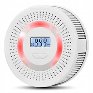 Czujniki czadu, dymu, gazu - Czujnik dymu i gazu tlenku węgla CO czadu 2w1, czujnik pożaru, detektor 3 lata, baterie 3xAAA, alarm 90 dB, wyświetlacz LCD, ochrona przeciwpożarowa - miniaturka - grafika 1
