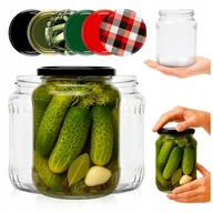 Pojemniki kuchenne - 5x Słoiki na przetwory ogórki miód konfitury Słoik 720ml z wieczkiem fi82mm - miniaturka - grafika 1
