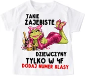 Koszulki i topy damskie - Koszulki dla koleżanek z klasy na dzień kobiet - TAKIE ŻAJEBISTE DZIEWCZYNY - miniaturka - grafika 1