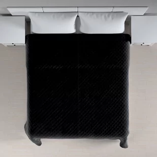 Dekoria Narzuta pikowana w romby głęboka czerń szer.260 x dł.210 cm Velvet 1235-704-17 - Narzuty - miniaturka - grafika 1