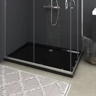 vidaXL Lumarko Prostokątny brodzik prysznicowy, ABS, czarny, 80x120 cm! 148919 - Brodziki prysznicowe - miniaturka - grafika 1