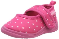 Kapcie damskie - Playshoes Kapcie dziecięce unisex z zapięciem na rzepy, Różowe kropki, 18/19 EU - miniaturka - grafika 1