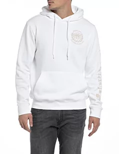 Replay Męska bluza z kapturem M6567B.000.21842, 1 biała, XL - Bluzy męskie - miniaturka - grafika 1