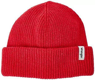 Wrangler Czapka męska Sign Off Beanie Hat, czerwony, jeden rozmiar - Czapki męskie - miniaturka - grafika 1