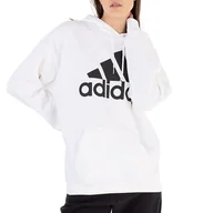Bluzy sportowe damskie - Bluza adidas Essentials Logo Boyfriend Fleece Hoodie HM1893 - biała - miniaturka - grafika 1