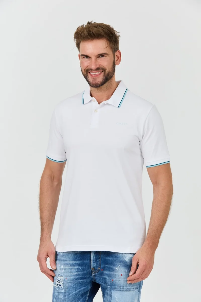 GUESS Białe polo męskie Lyle M