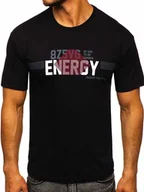 Koszulki męskie - Czarny T-shirt męski z nadrukiem Denley 14333 - miniaturka - grafika 1