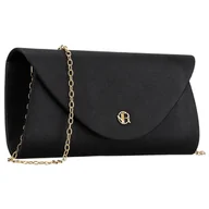 Torebki damskie - Brokatowa kopertówka damska wykonana z tkaniny syntetycznej w czarnym kolorze - Rovicky - miniaturka - grafika 1