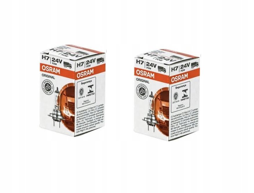 ŻARÓWKA ŻARÓWKI OSRAM H7 24V 70W PX26d ORYGINAŁ ZESTAW HOMOLOGACJA 2szt.