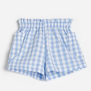 Spodnie i spodenki dla dziewczynek - Reserved Szorty w kratę - Niebieski - grafika 1