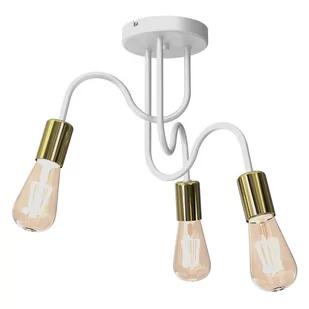 Luminex Dow 7996 plafon lampa sufitowa 3x60W E27 biały/złoty - Lampy sufitowe - miniaturka - grafika 1