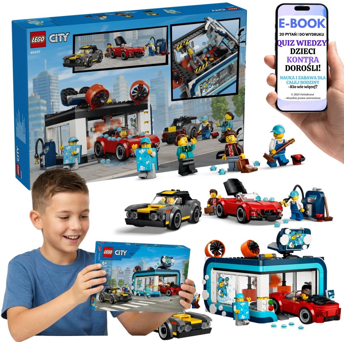 LEGO City Myjnia Samochodowa Muscle Car Kabriolet (60497) + E-BOOK-2