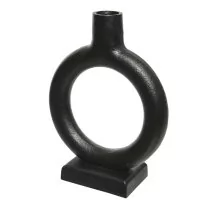 ŚWIECZNIK czarny metalowy pojedynczy 18 cm - Świeczniki - miniaturka - grafika 1