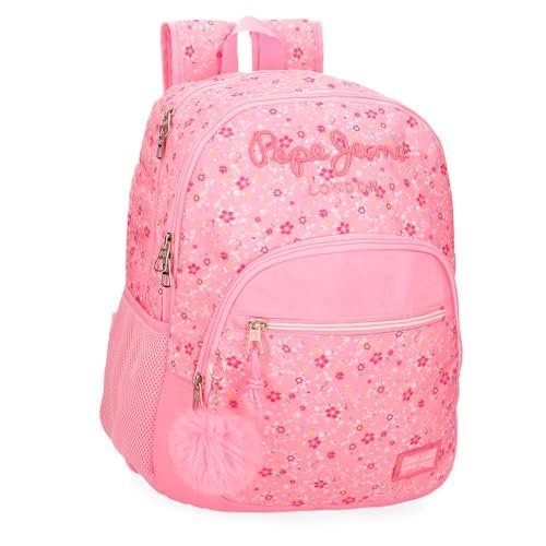 Pepe Jeans Alenka Rosa Plecak szkolny na laptopa 15,6 cala Różowy 32x44x22 cm Poliester 21,6 l by Joumma Bags, Różowy kolor, Talla única, plecak szkolny