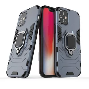 Hurtel Ring Armor pancerne hybrydowe etui pokrowiec + magnetyczny uchwyt iPhone 12 mini niebieski - Niebieski - Etui i futerały do telefonów - miniaturka - grafika 1