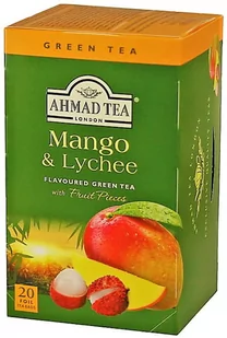 Ahmad Tea Mango & Lychee Green Tea Herbata Zielona Mango I Liczi 20 Torebek Aluminiowych - Herbata - miniaturka - grafika 1