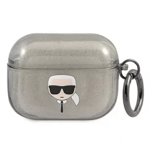 Karl Lagerfeld Karl Lagerfeld Karl Head Glitter - Etui Airpods Pro (czarny) KLAPUKHGK - Akcesoria do słuchawek - miniaturka - grafika 1