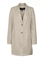 Płaszcze damskie - VERO MODA Damski płaszcz Vmverodonacallie Ga Boos, Oatmeal/szczegóły: melanż, S - miniaturka - grafika 1