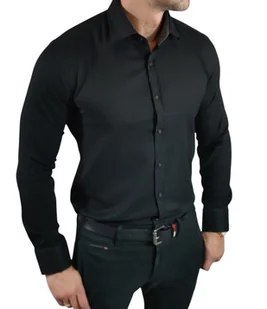 Koszula casualowa slim fit klasyczna oxford struktura czarna EGO03 XXL - Koszule męskie Koszula casualowa slim fit klasyczna oxford struktura czarna EGO03 XXL - Koszule męskie - miniaturka - grafika 1