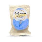 Desery dla dzieci - D&D Fun Cookies Ciasteczko z wróżbą z naklejką okrągłą "Baby shower blue" 6g BLUE - miniaturka - grafika 1