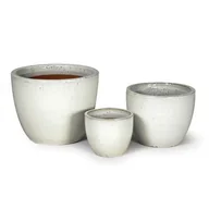 Donice - Donica mrozoodporna Glazed Egg Pot White 22 x 21 cm biały - miniaturka - grafika 1