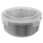 Miski i półmiski - Orion Pojemnik kuchenny stalowy okrągły z pokrywką miska do przechowywania żywności szczelny 750 ml O-127537 + O-127537 - miniaturka - grafika 1