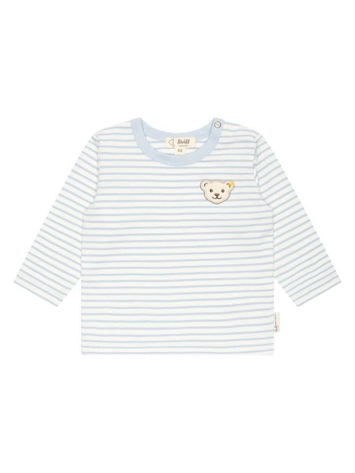 Steiff Koszulka w kolorze błękitno-kremowym