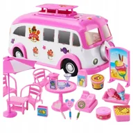 Akcesoria dla lalek - Auto Kamper Różowy Lodziarnia Samochód Akcesoria dla Lalek dla Dziewczynki - miniaturka - grafika 1