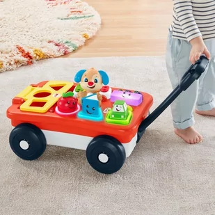 Fisher Price Edukacyjny wózek szczeniaczka GHV14 - Zabawki interaktywne dla dzieci - miniaturka - grafika 1