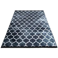 Dywany - Czarny dywan glamour z geometrycznym wzorem i frędzlami R6-W80 - miniaturka - grafika 1