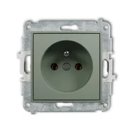 Gniazdka elektryczne - Karlik Gniazdo pojedyncze MINI - szałwiowy - miniaturka - grafika 1