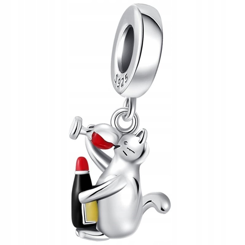 Charms Zawieszka Charms Kot Wino Charmsy Trusky