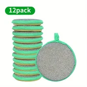 Inne - TEMU 12szt. Wielofunkcyjne Gąbki i Szorowanki do Czyszczenia Kuchni - Trwałe, Możliwe do Prania Poliestrowe Ściereczki w Kolorze Limonkowym z Beżową - miniaturka - grafika 1