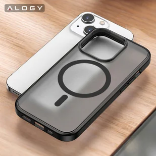 Etui matowe Alogy MagCase do MagSafe obudowa z pierścieniem magnetycznym do Apple iPhone 14 Czarne - Etui i futerały do telefonów - miniaturka - grafika 6