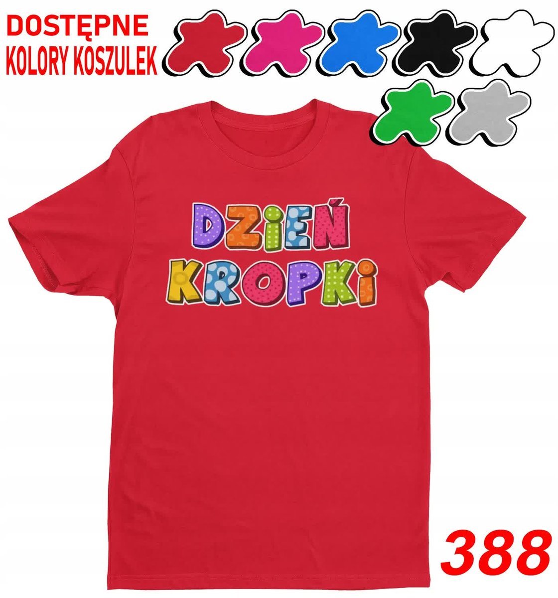 Dziecięca Koszulka Z Nadrukiem Kropki Duży Wybór -M 134-140