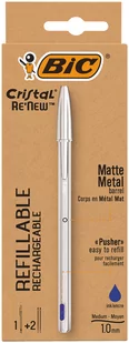 Długopis Cristal Renew Metal niebieski + 2 wkłady Nowa - Sport i wypoczynek - miniaturka - grafika 1