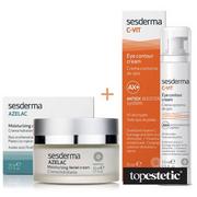 Sesderma Azelac + C-VIT Eye Contour Cream ZESTAW Krem nawilżający do twarzy 50 ml + Krem pod oczy 15 ml