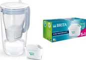 Dzbanki filtrujące - Dzbanek filtrujący Brita Glass 2,5L niebieski + 7 wkładów Maxtra Pro Pure Performance - miniaturka - grafika 1