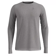 Koszulki męskie - Odlo Bl Top Crew Neck L/S Natural 100% Merino Warm podkoszulek męski wielokolorowa Grey Melange - Grey Melange M 11081210420M - miniaturka - grafika 1