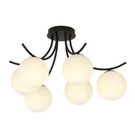 Lampy sufitowe - Emibig BOSTON 6 BLACK/OPAL 1109/6 lampa sufitowa czarna szklane klosze 1109/6 - miniaturka - grafika 1