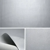 Pasmanteria - Skaj Ekoskóra Sztuczna Skóra Derma Tkanina Tapicerska Materiał Srebro 0,5 M - miniaturka - grafika 1