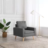 Fotele - vidaXL Fotel, jasnoszary, tapicerowany tkaniną - miniaturka - grafika 1