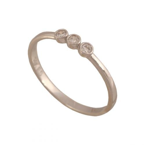 Pierścionek z białego złota Cyrkonie 585 0.9 g, R 11