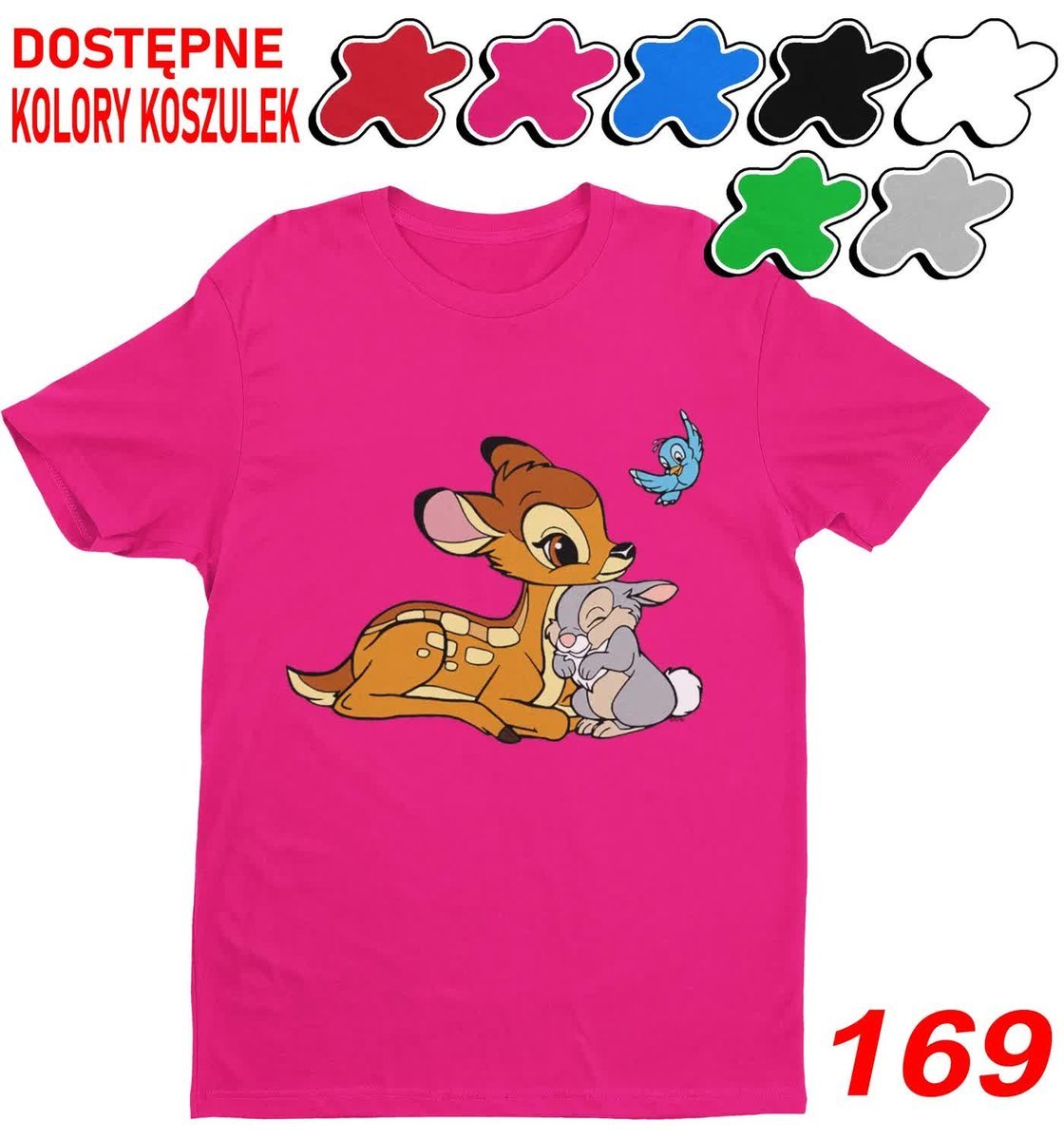 Dziecięca Koszulka T-Shirt Z Nadrukiem Duży Wybór Bambi Tuptuś -L 146-152