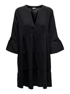 Sukienki - ONLY Damska tunika ONLThyra Peplon Dress letnia sukienka z rękawami 3/4, Phantom, S - miniaturka - grafika 1