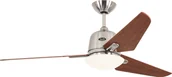 Wentylatory sufitowe - Energooszczędny wentylator sufitowy z oświetleniem i pilotem Eco Aviatos 132 cm chrom szczotkowany / drewno wiśniowe - miniaturka - grafika 1
