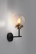 Lampy ścienne - Candellux Industrialny kinkiet LENS 21-01283 szklana kula ścienna do przedpokoju ball czarna patyna 21-01283 - miniaturka - grafika 1